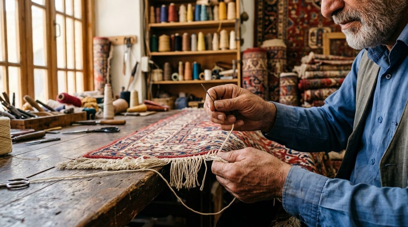 Traditionelle Handarbeit in unserer Teppichwerkstatt